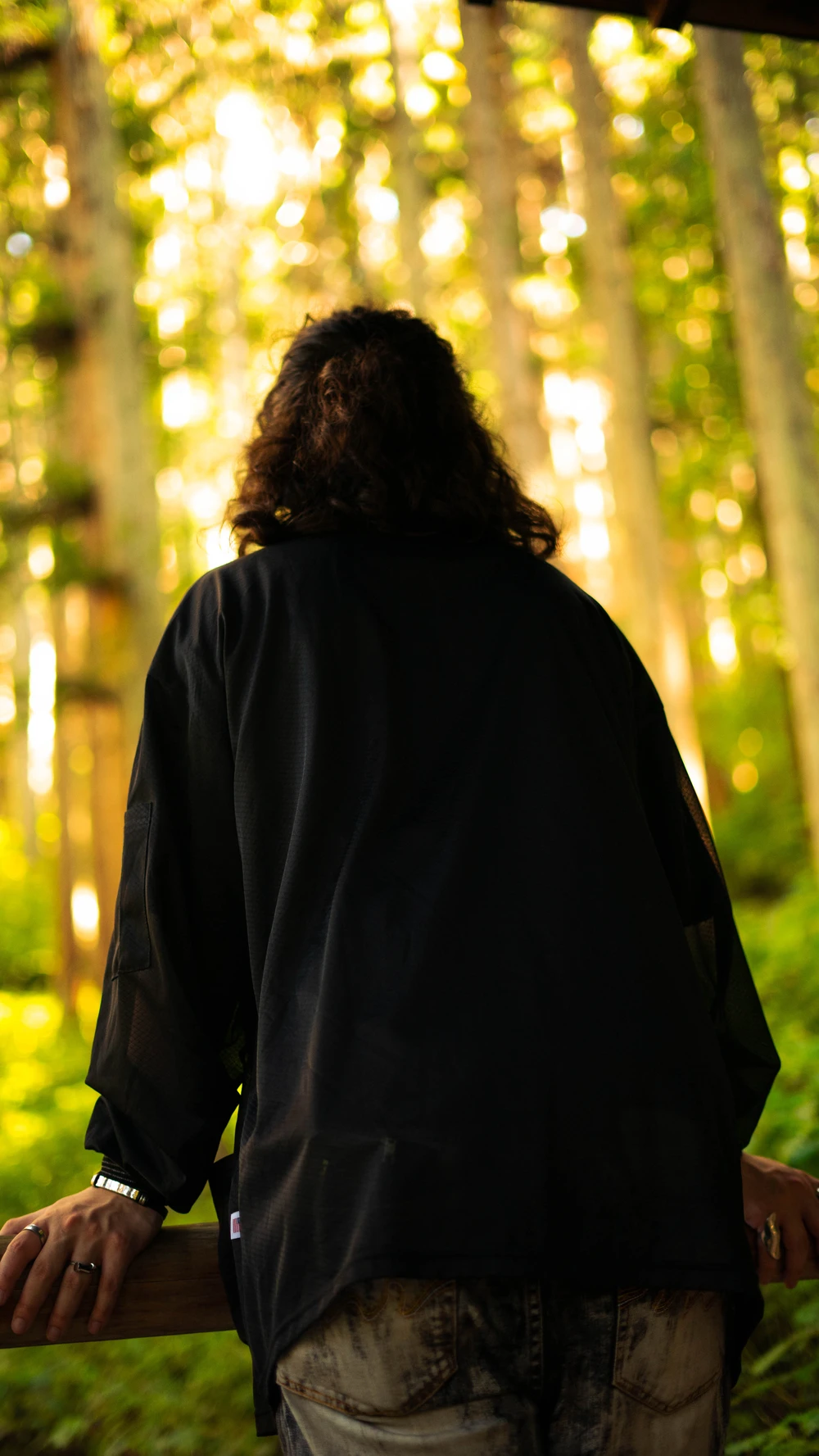 Model in the mountain forests of Nagano, Japan