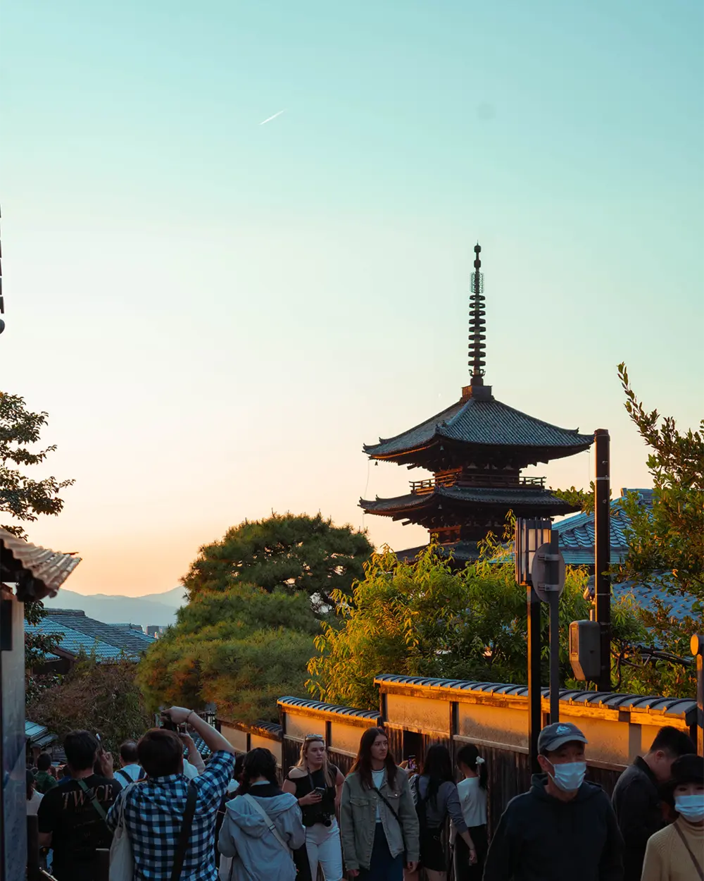 Sunset at Hokan Ji pagoda Kyoto, Japan
