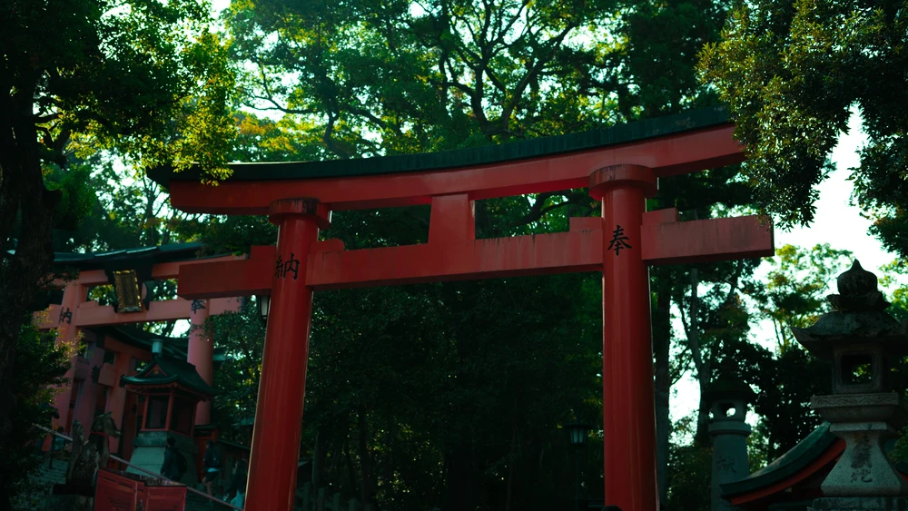 Shrine gate at Fushimi Inari Taishi Kyoto, Japan